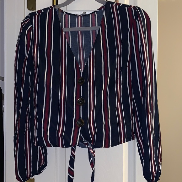 Striped Long Sleeve Blouse - Picture 1 of 4